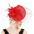 Wholesale Party/Races Sinamay Flower Fascinator Hats Headband with Feather For Ladies